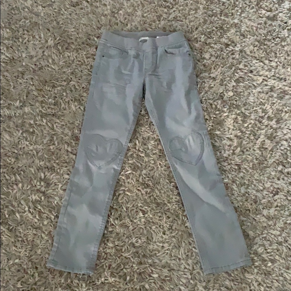 H&M Girls Gray Heart Knee Jeans